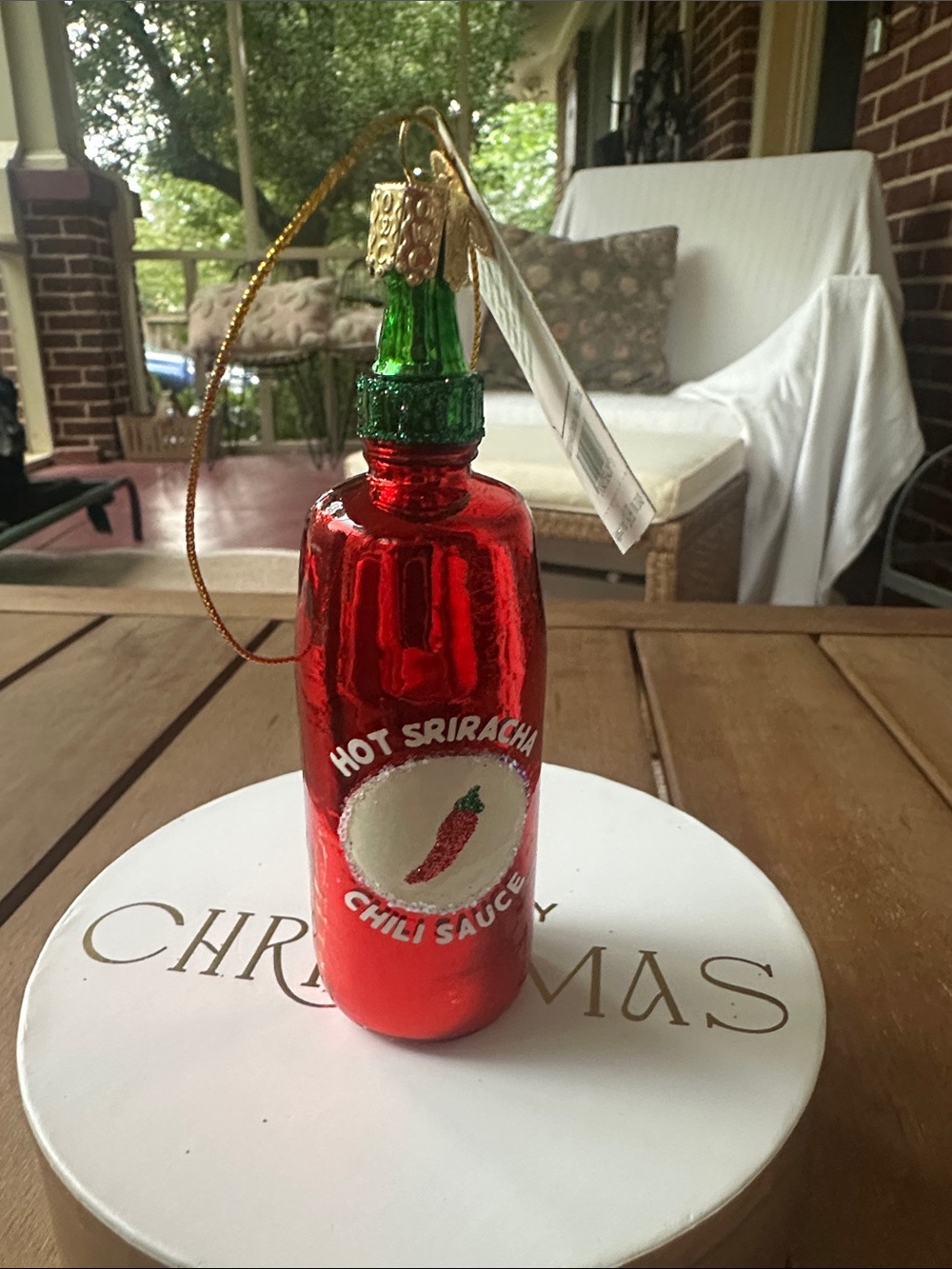 Old World Christmas-Hot Sriracha Chili Sauce Glass Ornament